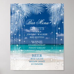 Kväve Beach Wedding - Pub Menu Poster