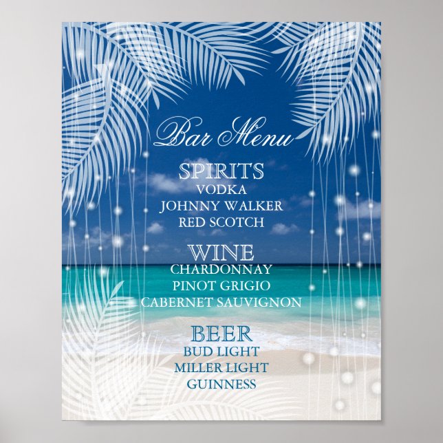 Kväve Beach Wedding - Pub Menu Poster (Framsidan)
