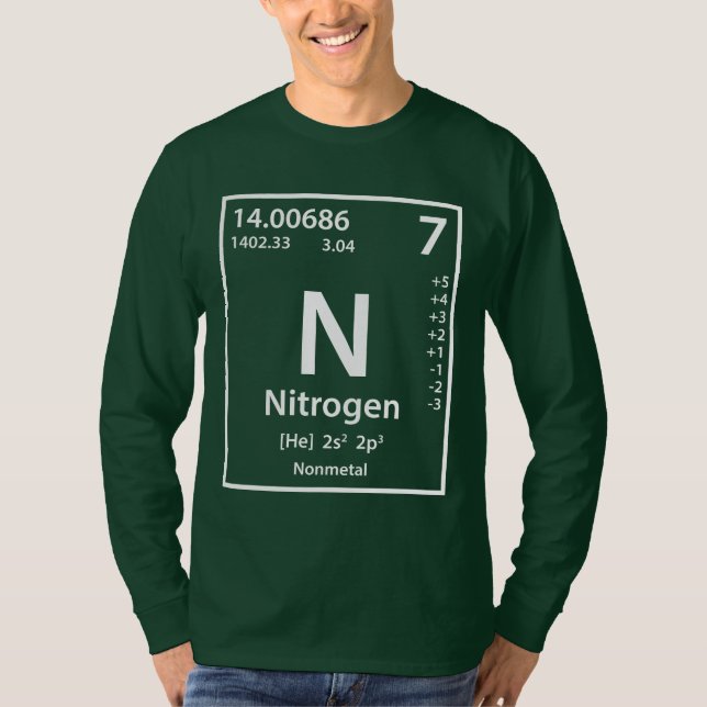 Kväve Element (vit) T Shirt (Framsida)