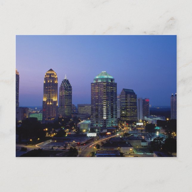 Kväve faller över Atlanta, Georgien, USA. Vykort (Framsida)