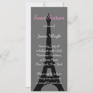 Kväve i Paris-inbjudan till Sweet sixteen Inbjudningar