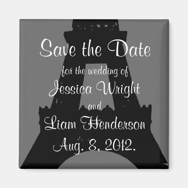 Kväve i Paris Spara datumet Magnet (Framsidan)