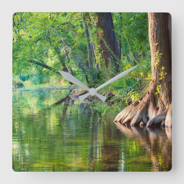 Kväve på Cypress Bäck Fyrkantig Klocka (Framsida)