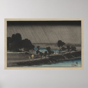 Kväve Rain vid Azuma Shrine Poster