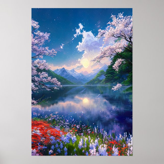 Kväve vid Enchanting Sjö Poster (Framsidan)