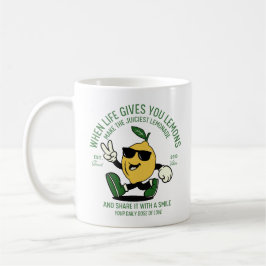 KVEEZE DAY FUNNY LEMON PUN RETRO MASCOT KAFFEMUGG