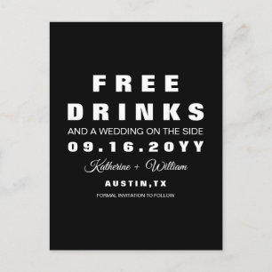 Kvick fri drinkbröllop spara datum meddelande vykort