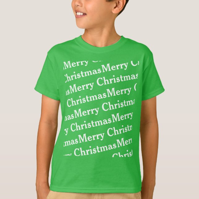 kvick God jul i slant mönster Tee (Framsida)