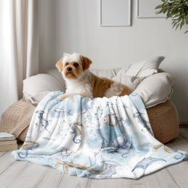 Kvicklig undervattensvärld - havskräftor Mönster Fleecefilt