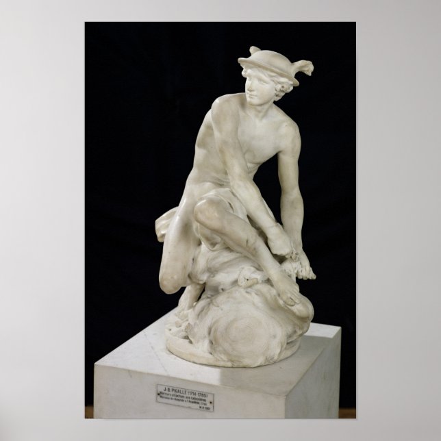 Kvicksilver Attaching his Winged Sandals, 1744 Poster (Framsidan)