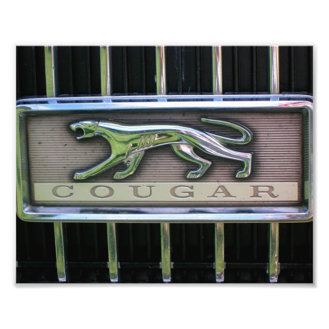 Kvicksilver Cougar Grill Emblem 1960 Fototryck (Framsidan)