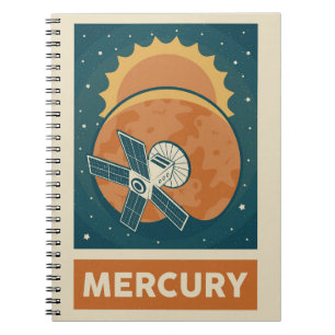 Kvicksilver Retro Galaxy Satellite Anteckningsbok