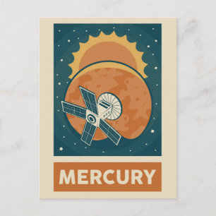 Kvicksilver Retro Galaxy Satellite Vykort