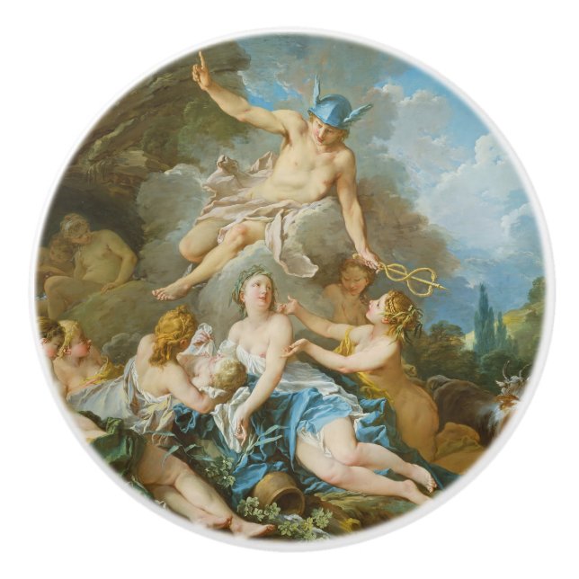 Kvicksilver som placerar barnet Baccus på Nymphs Knopp (Framsidan)