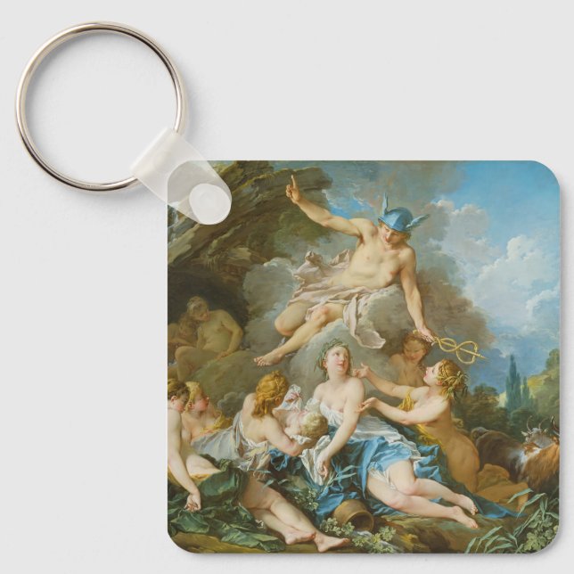 Kvicksilver som placerar barnet Baccus på Nymphs Nyckelring (Framsida)