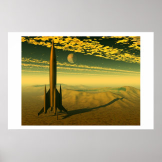 Kvicksilver Stigning över venusiska strålare Poster