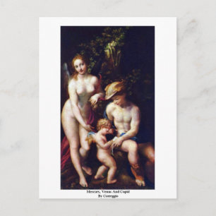 Kvicksilver, Venus och cupid från Correggio Vykort