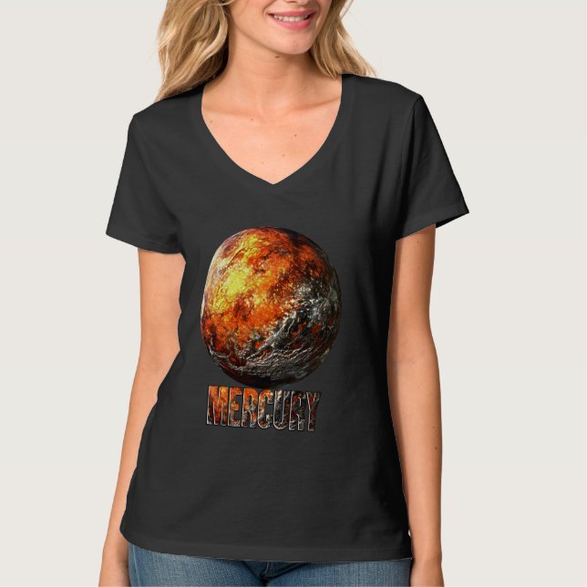 Kvicksilverplanets solsystemastronomi t shirt (Framsida)