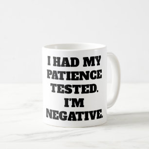 KVICKT LIVCITATIONSTECKEN: Negativ patiens Kaffemugg