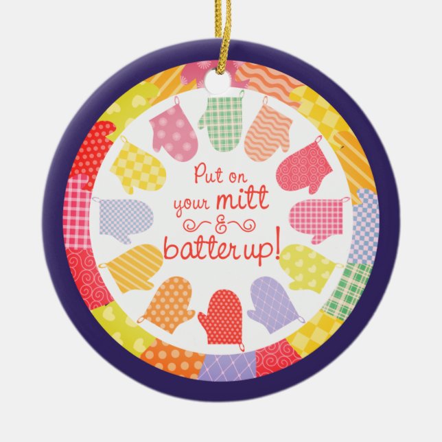 KVilt älskare ugnsvalster som bakar julprydnad Julgransprydnad Keramik (Framsidan)