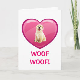 KVIN! KVIN! Golden Retriever Puppy Valentine Day Kort