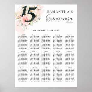 Kvinceanera 15:e Blommigtens sittdiagram Poster