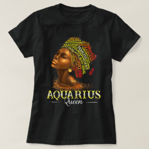 Kvinens Aquarius Queen Womens Birth Date Symbol .. T Shirt
