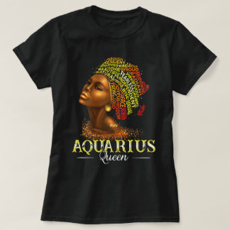 Kvinens Aquarius Queen Womens Birth Date Symbol .. T Shirt