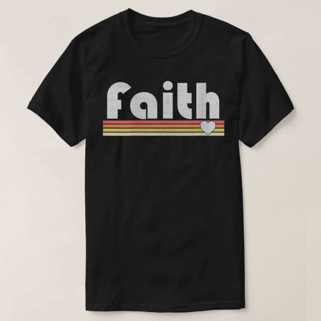 Kvinens Faith Retro Stil inspirationskraft Vintage T Shirt (Design framsida)