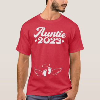 Kvinens Första gången Auntie 2023 Gravid Announcem T Shirt