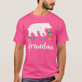 Kvinens Grandma Bear Autism Awareness Proud Autism T Shirt