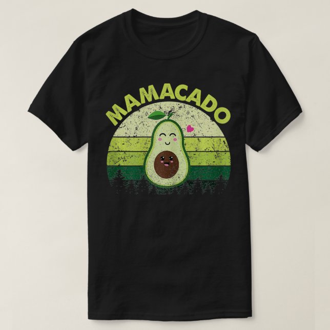Kvinens Mamacado Avocado Graviditetsmeddelande T Shirt (Design framsida)