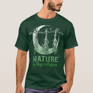 Kvinens Natur är min religion Vitchcraft Mörk Fläk T Shirt