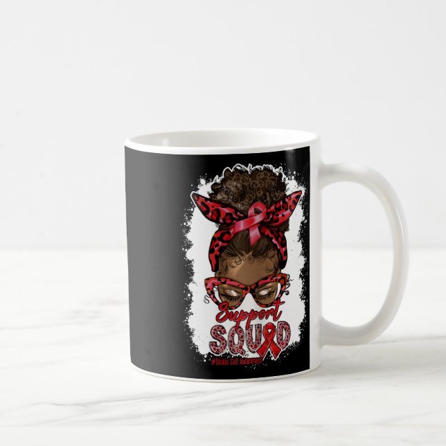 Kvinenssupport Squad Afro Messy Bun Leopard Sickle Kaffemugg (Höger)