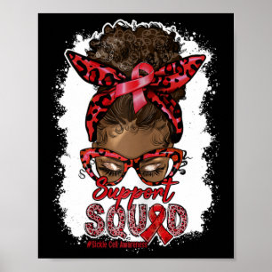 Kvinenssupport Squad Afro Messy Bun Leopard Sickle Poster
