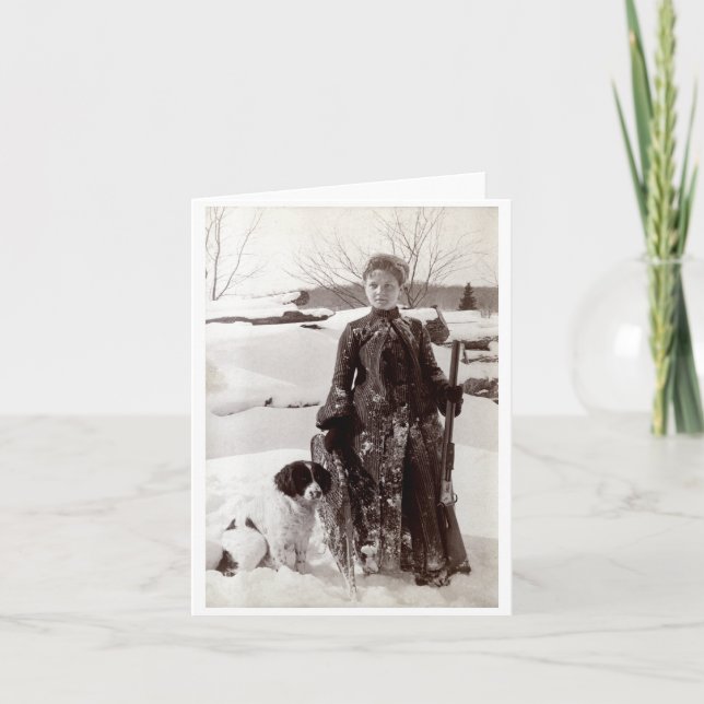 Kvinna 1890 och henne Brittany jakthund Kort (Framsida)