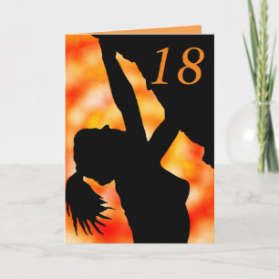 Kvinna, 18:e födelsedagskortet kort
