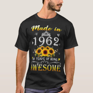 Kvinna 1962 Solros 60:e dagen 60 år O T Shirt