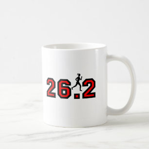 kvinna 26,2 maraton kaffemugg