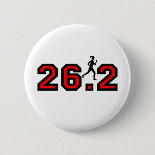 kvinna 26,2 maraton knapp