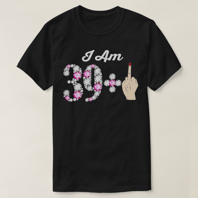Kvinna - 40:e födelsedag Cute Finger I är 39 år T Shirt (Design framsida)