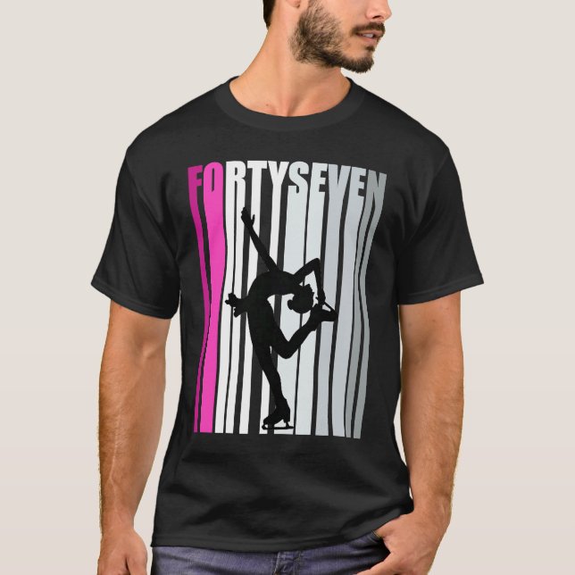 Kvinna 47:e födelsedag Ice Skating Queen Ice Skate T Shirt (Framsida)