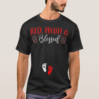 Kvinna 4:e juli Gravid Meddelande Patriot T Shirt