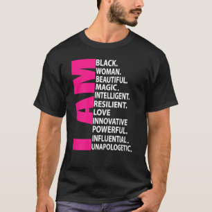 Kvinna Afro Girl Jag är Black Woman Benice Magic T Shirt