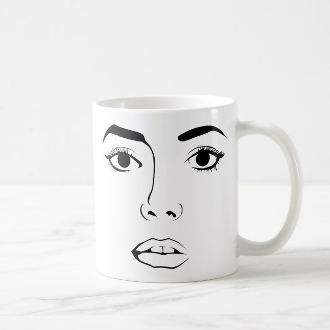 Kvinna ansikte kaffemugg (Höger)