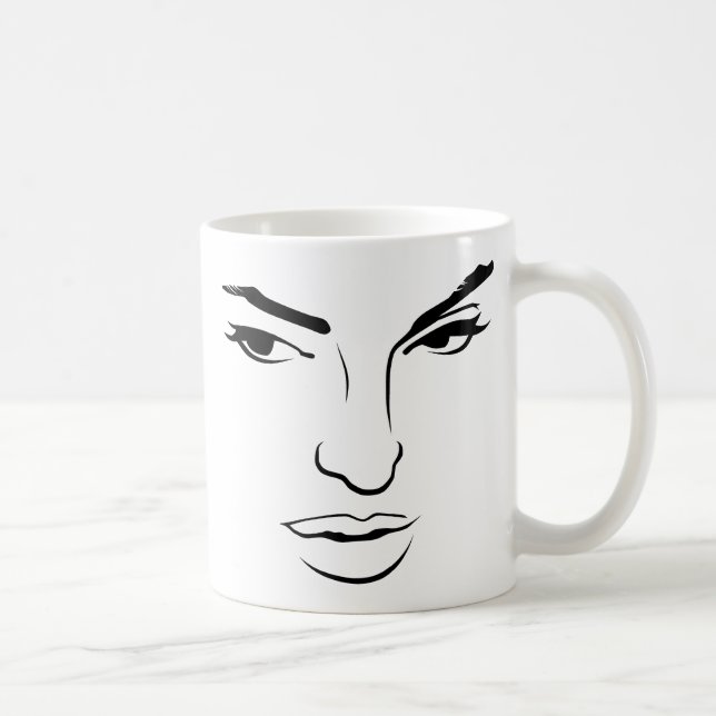 Kvinna ansikte kaffemugg (Höger)