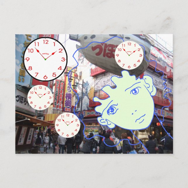 kvinna ansikte MANGA-tecknader Vykort (Framsida)