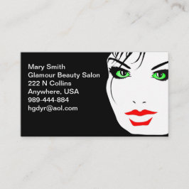 Kvinna Ansikte med Grönt Ögon Visitkort