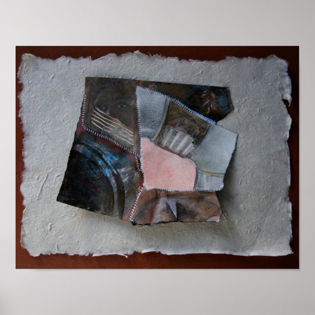 Kvinna ansikte, repor, tårar Collage - Poster (Framsidan)