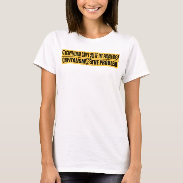 Kvinna anti-kapitalism T-tröja Tee Shirt (Framsida)